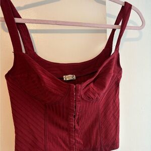 Woman’s Free People intimately Burgundy Bra Top med